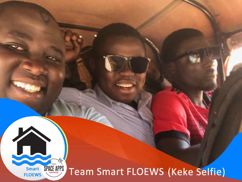 Team Smart FLOEWS picture (Tricycle Selfie), arriving at nHUB, JOS City after a 294km journey so as to attend the 3-days awesome NASA SpaceApp Challenge 2018 Edition