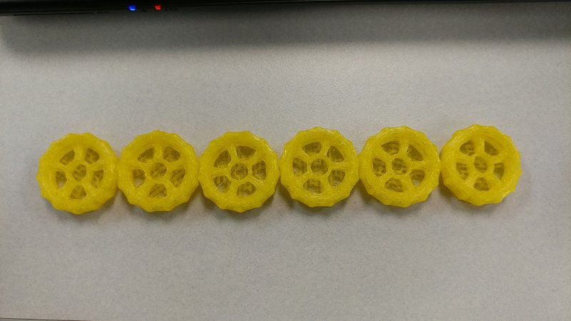 First trial on our 3D printed wheels 