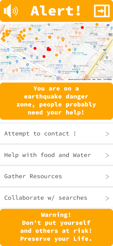 Alert to help others on danger zones from app
