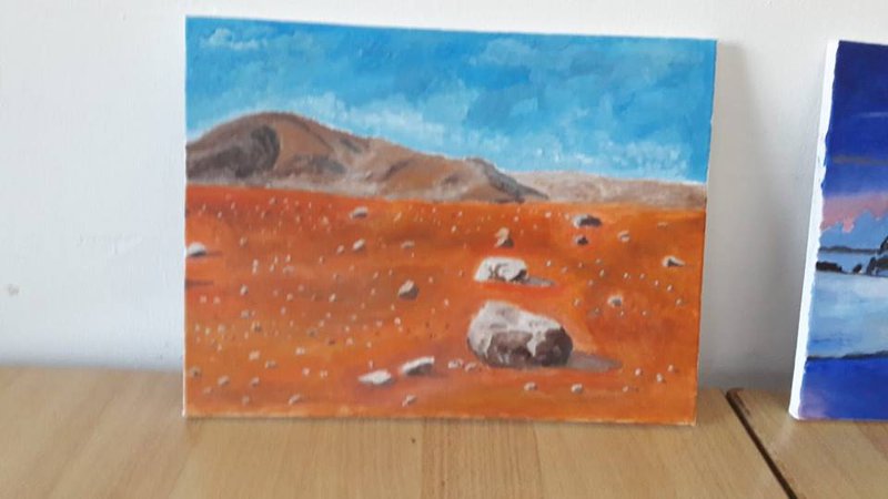 Our representation of the Atacama desert inspired by the dutch artist Vincent Willem Van Gogh. (Post-Impressionism)