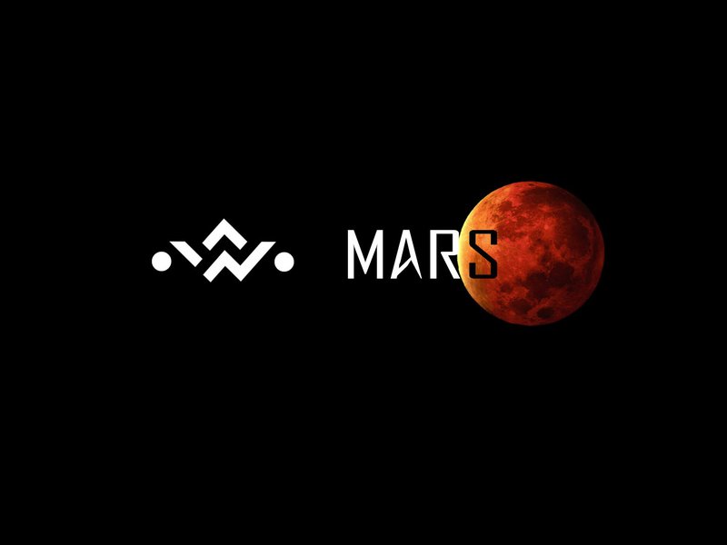 W-Mars Logo , The Two circles beside the "W" represent the two moons of mars .