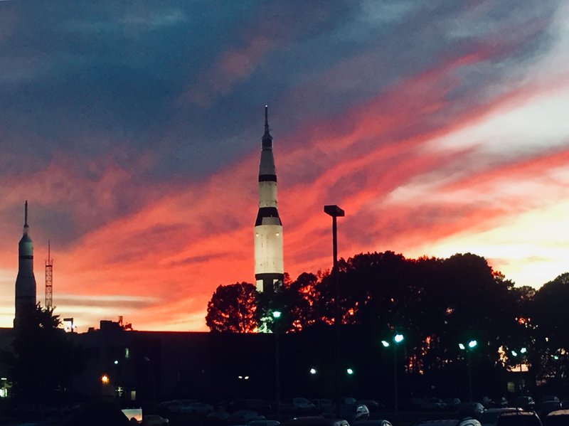 It's a beautiful night here at the Huntsville Space and Rocket Center!