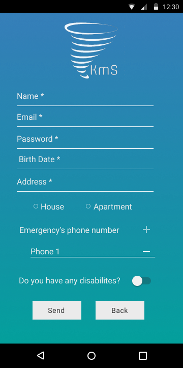 Prototype SignUp Screen