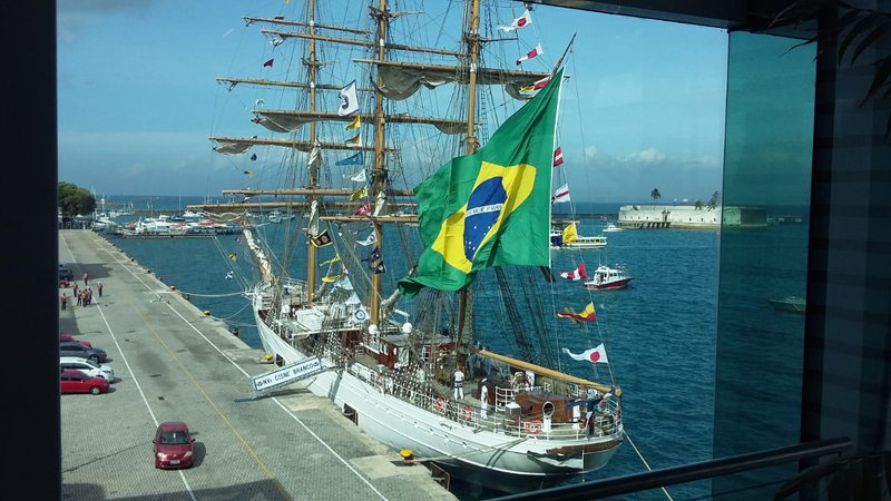 Producing in Salvador, with this gorgeous view of Brazil's Marine.