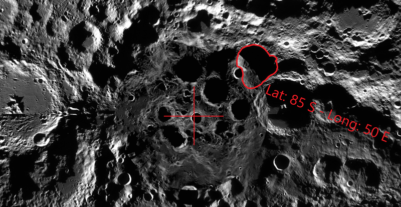 The selected landing site (image from moontrek.jpl.nasa.gov)
